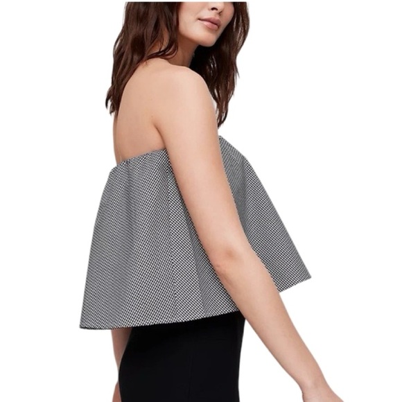 Aritzia Babaton Eckerd Strapless Blouse | Black & White Gingham | Size Large - Picture 2 of 10